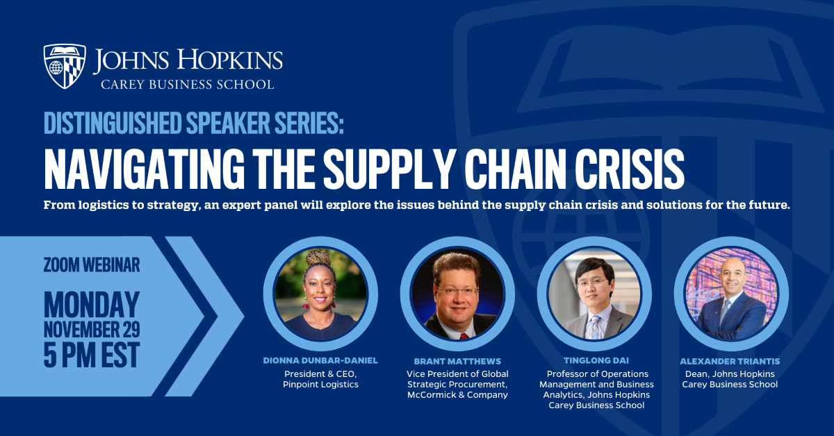 Distinguished Speaker Series Navigating the Supply Chain Crisis