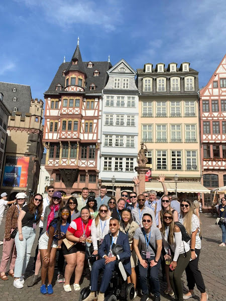 group photo in old town Frankfort Germany