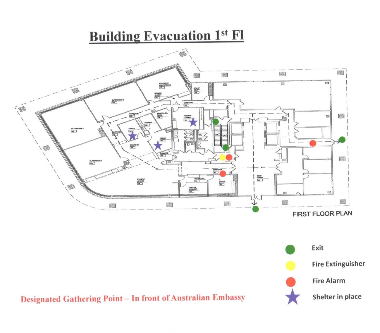 1st floor evacuation plan