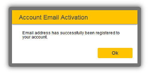Account Email Activation screenshot