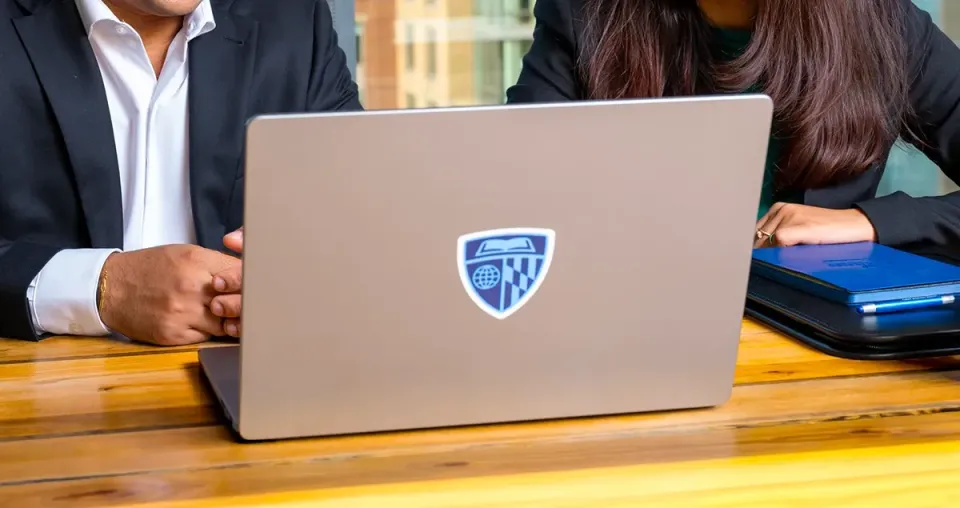 Hands typing on a computer.