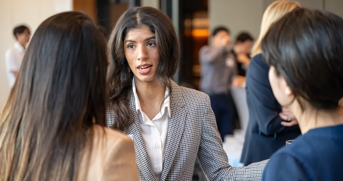 Students at a networking event