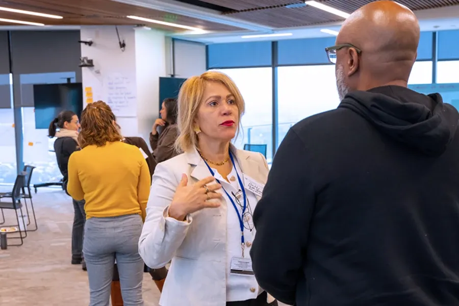 Participants in discussion during a group activity 