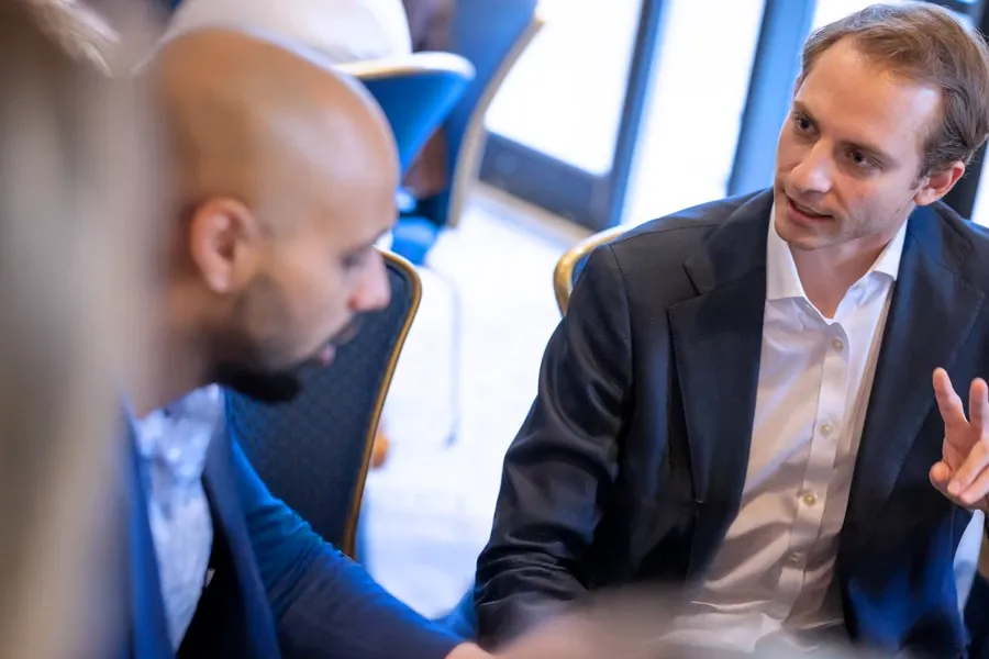 Participants in discussion during a group activity 
