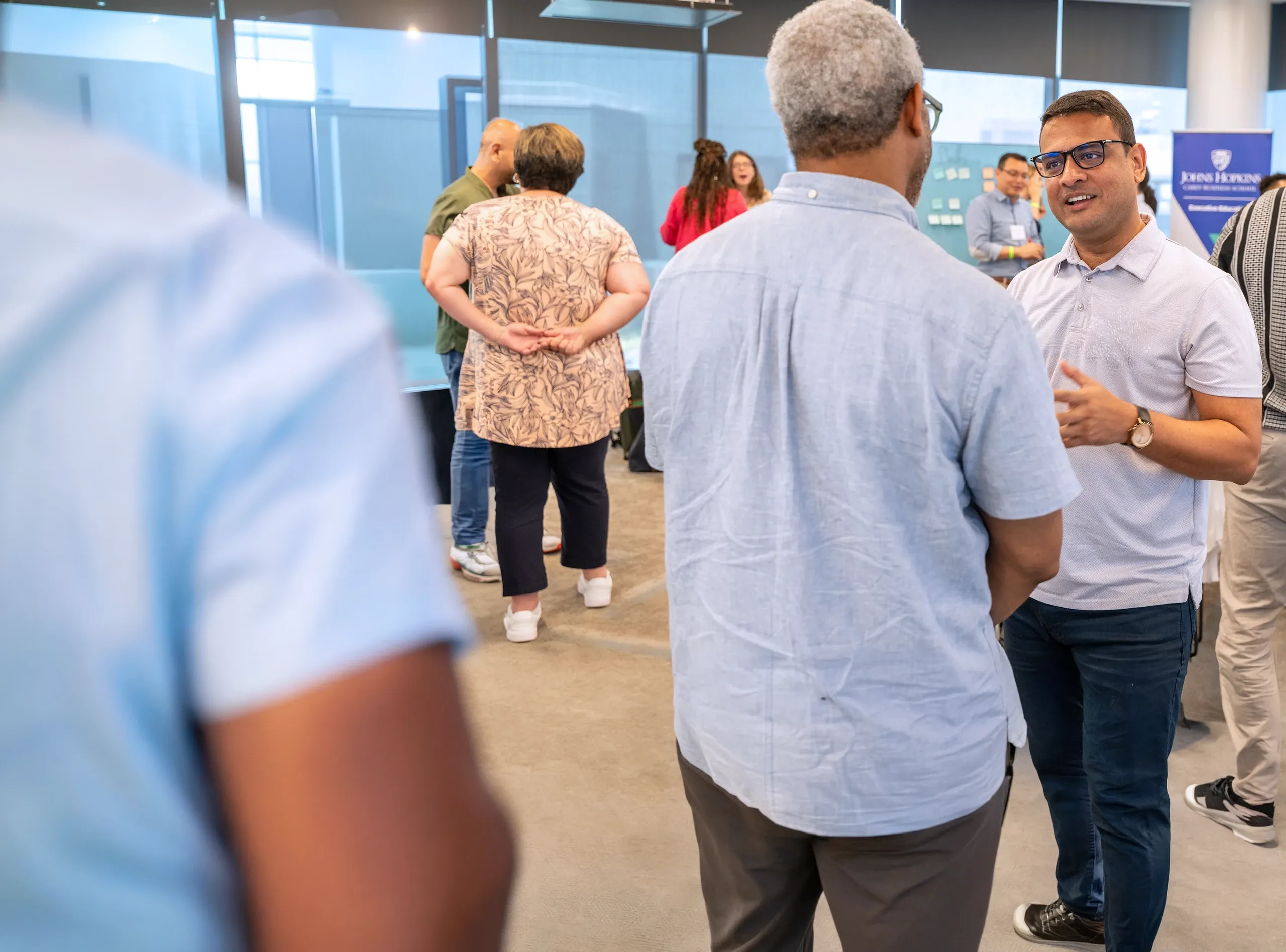 Participants in discussion during a group activity 