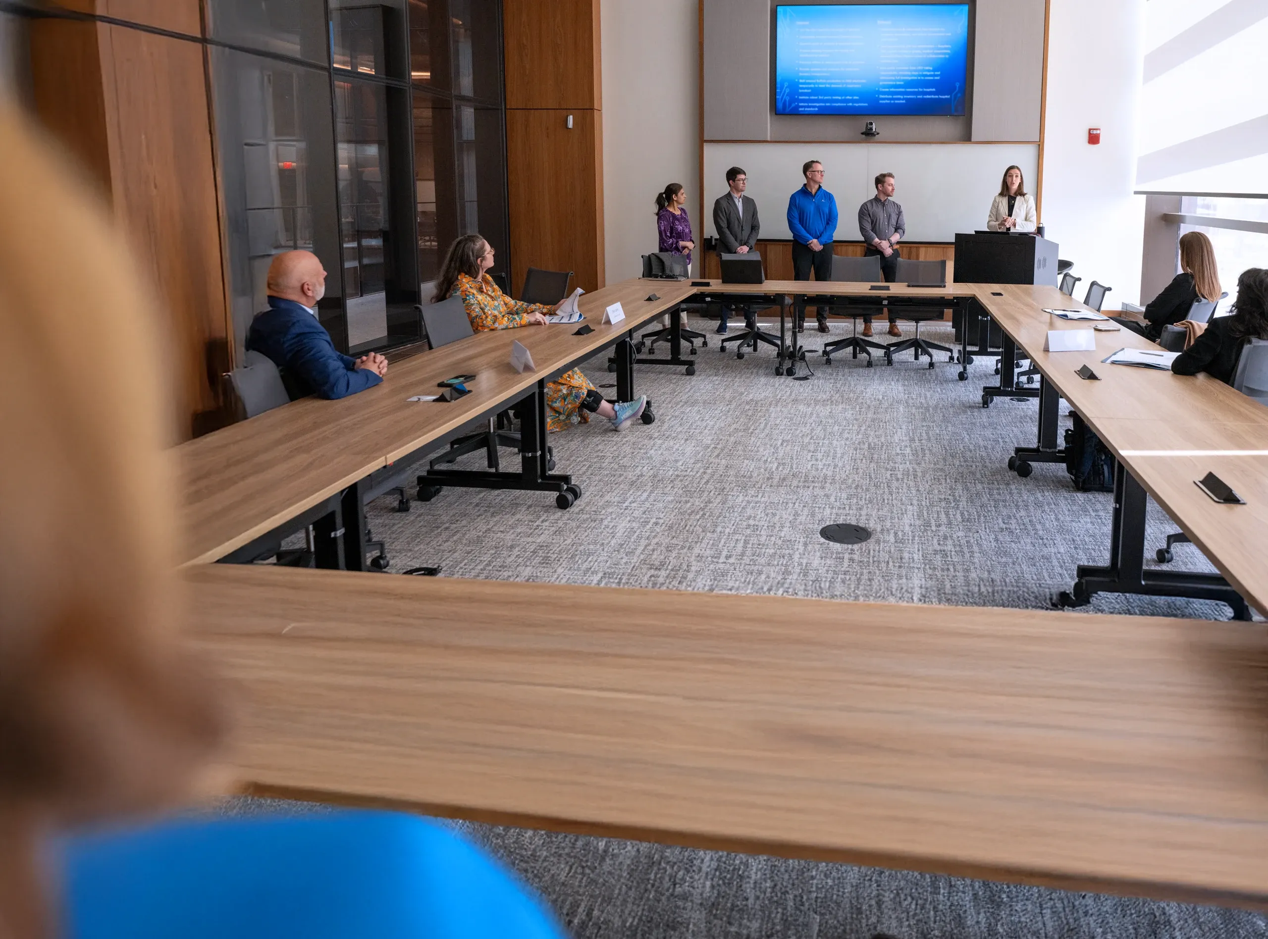 Participating presentation happening in board room