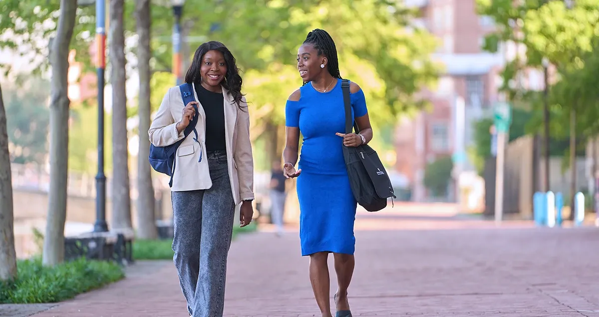 Students walking in Baltimore