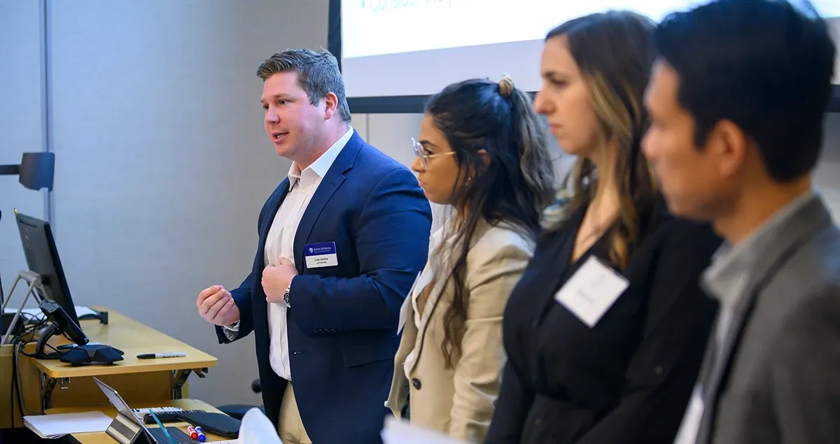 Students presenting in a classroom