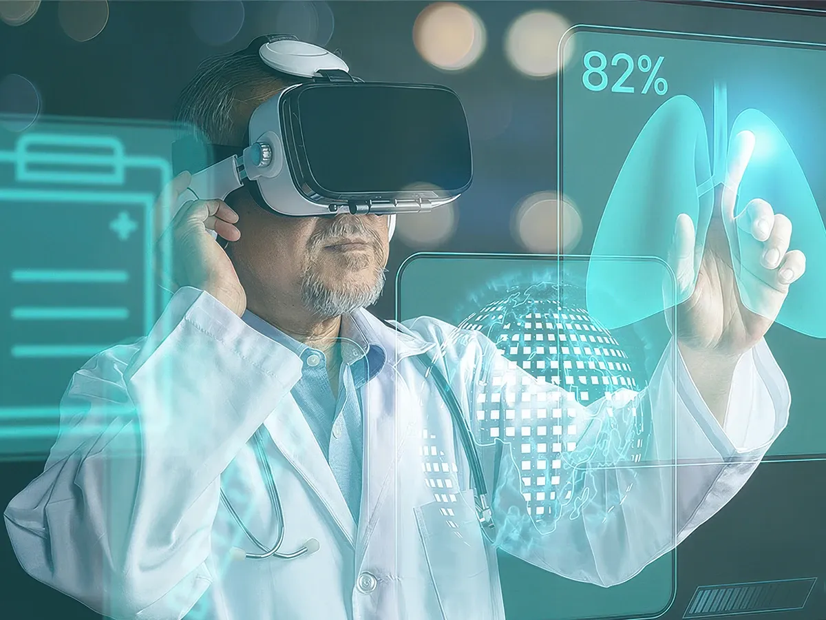 Person using VR goggles