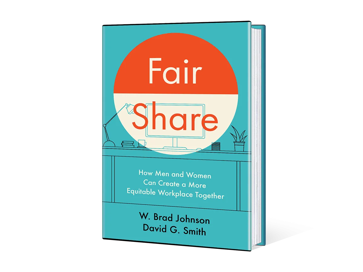 Book cover titled “Fair Share” on teal background with orange semicircle