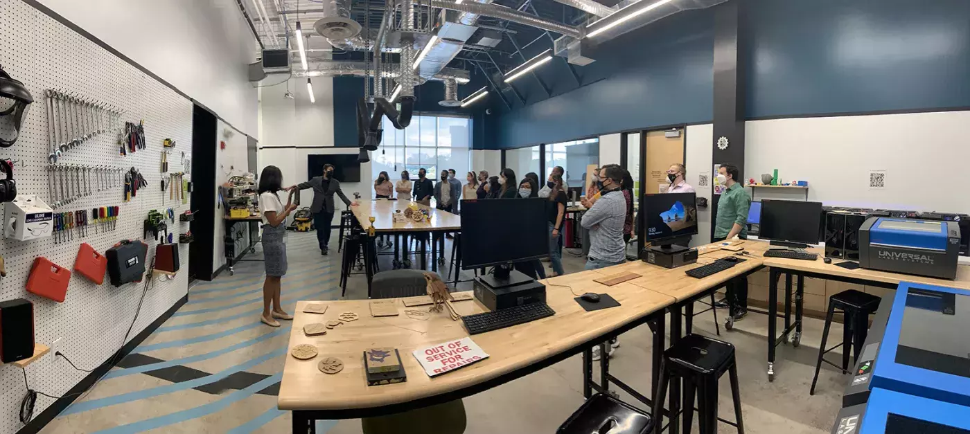 Students and instructors in the Design Lab