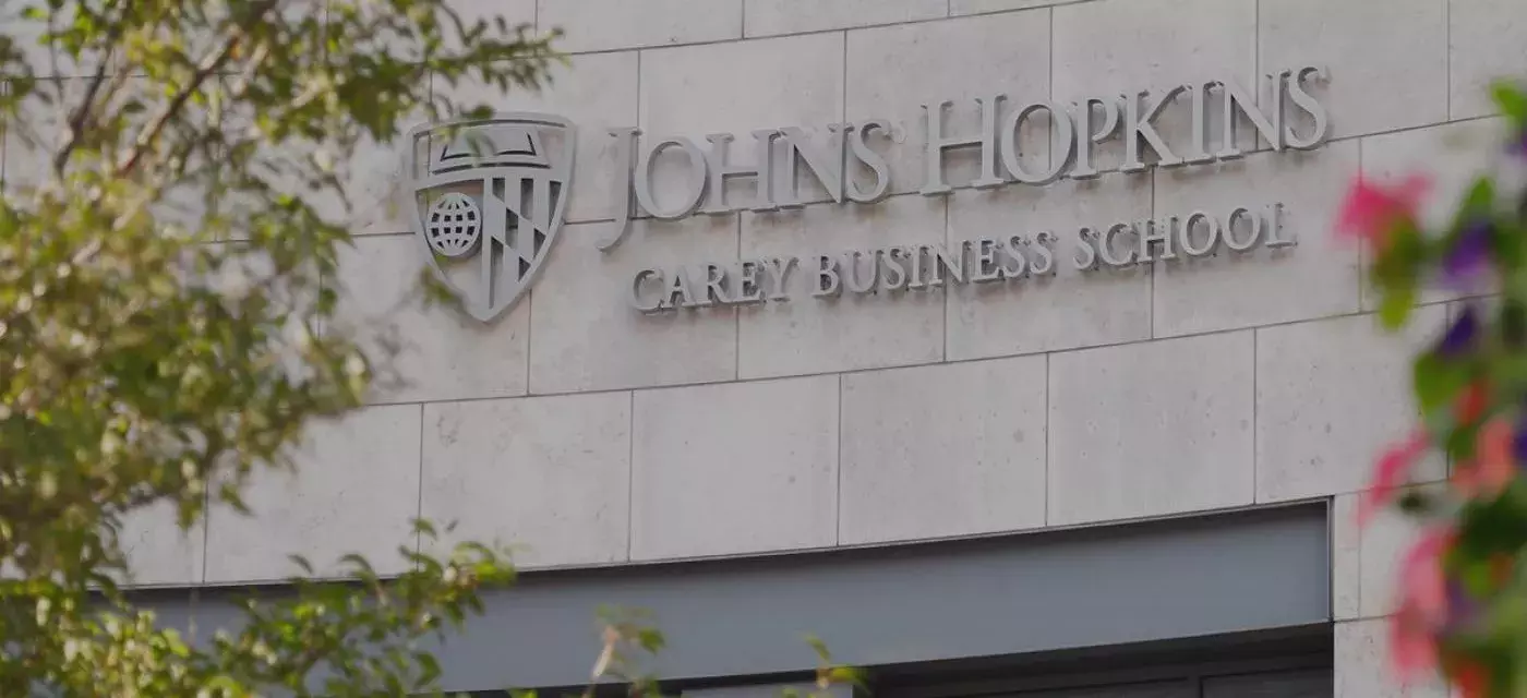 exterior of johns hopkins carey business school