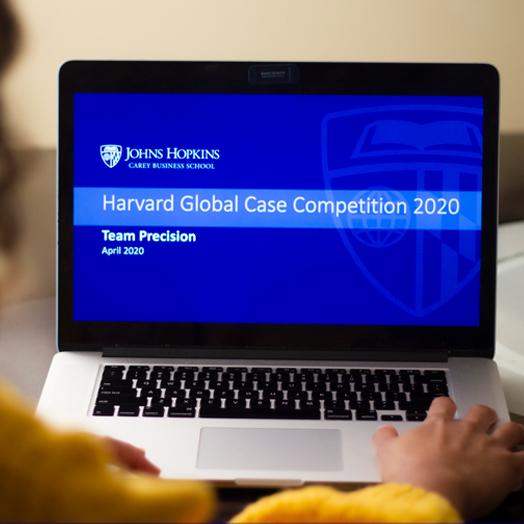 computer screen Harvard Global case competition 2020 team precision
