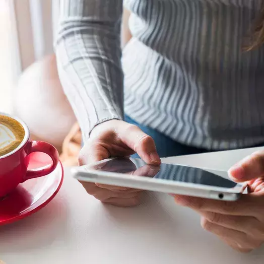 Women on tablet