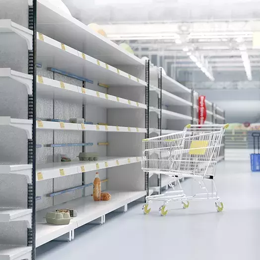 empty supermarket basket