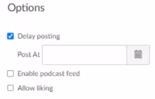 canvas annoucement option